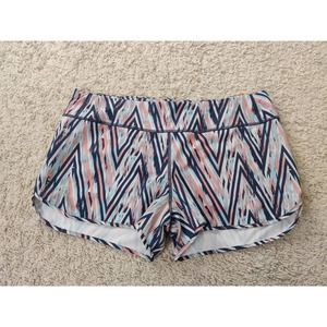 (V) Smartwool Merino Sport Lined Shorts Women's CANYON ROSE ZIG ZAG PRINT L